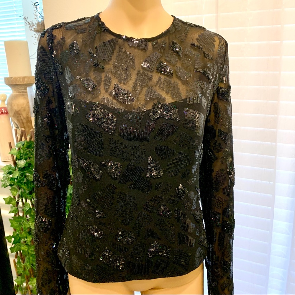 NWT Alberto Makali Sequin Blouse